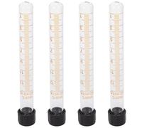 CLISPEED 4pcs Glass Test Tubes Screw Top with Markings Secure Sealing 15ml Capacity High Temperature Resistant for Laboratory Use
