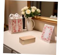 CLISPEED 4pcs Gold Tinplate Rectangular Boxes Set with Lid, High-grade Metal Storage and Candy Packaging Tins for Party and Home Organization