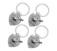 CLISPEED 4pcs Graduation Key Chain Stainless Steel Keyrings with Graduation Cap Charm Inspirational Keepsake for High School Students Party Favors