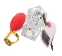 CLISPEED 4pcs Halloween Party Prank Toys Set Scary April Fool's Day Pranks Water Spray Rings Fake Nail Bugs