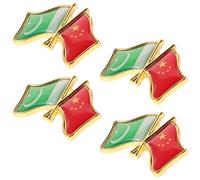 CLISPEED 4pcs Handmade Enamel Lapel Pins Pakistan China Friendship Flag Brooches Alloy Pin Back Design Suitable for Clothes and Backpacks Collecting as A Keepsake