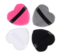 CLISPEED 4pcs Heart Shape Cotton Facial Powder Puff for Loose Body Powder High-density Pure Cotton Makeup Tools with Large Flat Surface and Precision Corners Washable Blush Sponges for