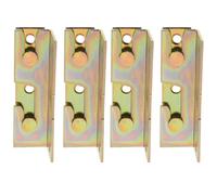 CLISPEED 4pcs Heavy Duty Iron Bed Rail Fittings with Easy Installation for Furniture Bed Frame Connectors Suitable for Headboards in Golden Colour