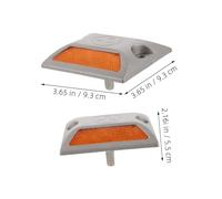 CLISPEED 4pcs Heavy Duty Reflective Aluminum Road Studs Raised Pavement Markers for Nighttime Visibility and Driveway Safety Easy to Install Cast Aluminum Anti-collision Boundary Markers