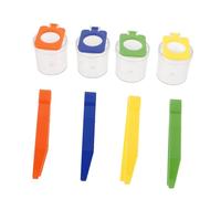 CLISPEED 4pcs Insect Observation Magnifier Container Transparent Bug Viewer Jar with Tweezers for Safe Lightweight for Outdoor Exploration and Learning Activities