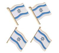 CLISPEED 4pcs Israeli Flag Pins Creative Souvenir Badge for Suit Jackets and Backpacks Patriotic Brooches for Men Party Decorations and Commemorative Events