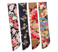 CLISPEED 4Pcs Japanese Style Hand Fan Bag Elegant Sleeve for Folding Handheld Fans Versatile Storage Pouch for Weddings Parties and Delicate Floral Patterns Durable