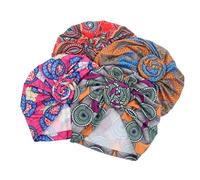 CLISPEED 4pcs Knotted Turban Caps Ethnic Style Bouffant Hats Cotton Blend Versatile Headwraps for Women Pregnant and Everyday Wear Set
