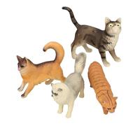 CLISPEED 4pcs Lifelike Cat Model Small Decorative Figurines for Garden Balcony Cognitive Teaching Compassion and Responsibility