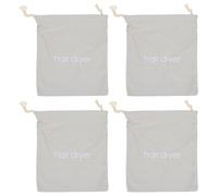 CLISPEED 4pcs Light Grey Canvas Drawstring Hair Dryer Bags 33x30cm Cotton Dustproof Storage Pouches Travel Cosmetic Organizer for Hair Dryer and Accessories