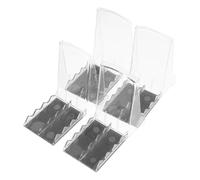CLISPEED 4pcs Magnetic Plastic Display Stands with Back Support Plate for Stable Snack Display Easy Installation Prevents Falling for Supermarkets and Convenience Stores