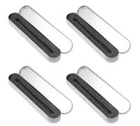 CLISPEED 4pcs Metal Tin Pen Boxes with Sponge Lining, Iron Storage Cases 178x36x19mm, Silver Metal Pencil Holders for Desk Organization and Office Use