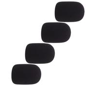 CLISPEED 4pcs Microphone Pop Filter Foam Windscreen Cover Sponge Mic Protector Replacement for Home Studio Recording Use Handheld Microphones