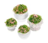 CLISPEED 4Pcs Mini Artificial Flower Plant Models Landscape Decor for DIY Table Gardening Micro Scenery Creative Plant Decoration