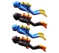 CLISPEED 4Pcs Mini Diver Figurines Safe Non-fading Resin Swimmer Models for Fish Tank Aquarium Thematic Ornaments Sand Table Layout Props Creative Ocean Character Decor