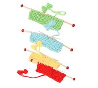 CLISPEED 4pcs Mini Knitting Sweaters for Doll House, Miniature Hand-Knit Sweater Ornaments in Red, Yellow, Grass Green, and Lake Blue, Small House Decor Accessories for BJD Dolls and Scene