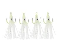 CLISPEED 4pcs Noctilucent Octopus Bait Four Claw Hooks Night Light Fishing Lures for Freshwater Saltwater Squid Cuttlefish Angling