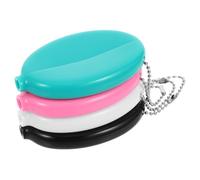 CLISPEED 4pcs Oval Coin Pouches Organizer Storage Box for Coins Case for Collectors Portable Pouch Chain Men Women Travel Money Organizer