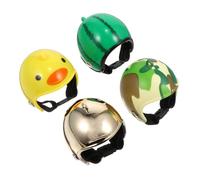 CLISPEED 4pcs Pet Chicken Helmet Protective Hats Funny Poultry Headgear Multi-color Set for Hens Ducks and Small Birds Safety Head Protection