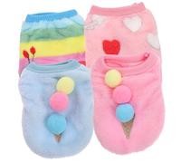 CLISPEED 4pcs Puppy Warmth Clothes Xxs Breathable Dog Vest with Windproof Design Soft Pet Costume for Autumn Winter Daily Wear and Special Occasions Cozy Puppy Outfit for Small Dogs