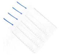 CLISPEED 4pcs PVC Bookmark Magnifier with 3X Magnifying Lens and Integrated Ruler, Wear-Resistant Portable Page Magnifying Sheet for Reading Books, Magazines and Newspapers