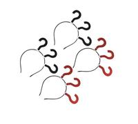 CLISPEED 4pcs Question Mark Headbands Set, Creative Festival Hair Accessories, Punctuation Mark Hair Loop in Black and Red, Fun Headdress for Party, Photo Props and Costume