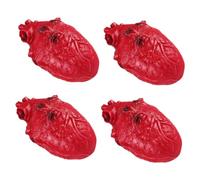 CLISPEED 4pcs Realistic Halloween Bloody Heart Props Creepy Human Organ Body Parts for Haunted House Decorations Zombie Party Scary Prank with Authentic Design and Reusable Craftsmanship