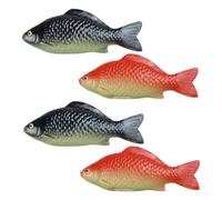 CLISPEED 4pcs Realistic Imitation Crucian Carp Fish Model Pvc Simulated Fish Plaything for Home Decoration and Aquarium Display