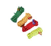 CLISPEED 4PCS Reflective Camping Guy Lines Windproof Tent Ropes Thick Polyester Cord for Hiking Backpacking Outdoor Shelter Canopy Support in Yellow Red Green Fluorescent Green