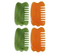 CLISPEED 4pcs Resin Massage Combs Anti-Static Design and Headache Relief Function, Practical Meridian Massage Tools for Scalp and Body in Orange and Green, for Family and Friends