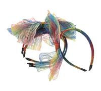 CLISPEED 4pcs Retro Neon Lace Bow Headbands for Women Soft Colored Lace Hair Bows with Giant Bowknot Stable Vintage Hair Hoops for Themed Parties Photo Shoots and Casual Outings