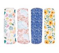 CLISPEED 4pcs Reusable Menstrual Pads Made from Bamboo Charcoal Cotton, Comfortable and Absorbent Cloth Sanitary Pads for Women, for Travel and Heavy Periods