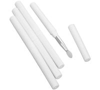 CLISPEED 4pcs Silicone Lip Brush Set with Cover for Easy Carry, Reusable Lip Applicators with Aluminium Handles, for Applying Lipstick and Gloss at Home or Professional Use