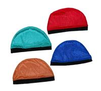 CLISPEED 4pcs Silky Wave Caps Elastic Stocking Dome Caps for Men Women Soft Stretchy Wig Hats Breathable Material Suitable for Long and Hair