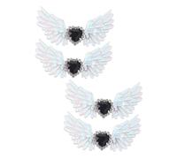 CLISPEED 4Pcs Silver Gothic Angel Wing Shoe Charms Rhinestone Shoe Accessories for Clogs Boots Decorative Craft Clips