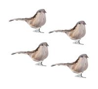 CLISPEED 4pcs Simulated Foam Birds Garden Statues Realistic Sparrow Ornaments for Decoration Outdoor Patio Adornment
