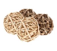 CLISPEED 4pcs Small Animal Chew Balls for Teeth Care Rabbit and Chinchilla Molar Made of Natural Straw Suitable for Pet Cage and Outdoor Use