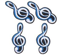 CLISPEED 4pcs Small Music Note Embroidered Iron Patches for Hats and Coats, Wear-Resistant Decorative Appliques for DIY Clothing and Accessories