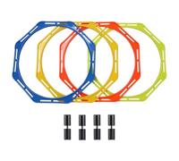 CLISPEED 4pcs Sports Speed Rings Set, Agility Hoops Ladder Set, Youth Agility Footwork Training and Speed Hurdles Rings, Football Control Skills Loop, Obstacle Course Challenges