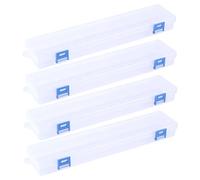 CLISPEED 4pcs Transparent Paint Brush Case Clear Portable Storage Box for Artists and Students Durable Wear Resistant Organizer with Easy Access Cover for Pencils Crayons and Art Supplies