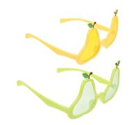 CLISPEED 4pcs Tropical Fruit Sunglasses Funny Party Eyewear for Summer Hawaiian Luau Beach Pool Party Favors Comfortable Fit and Interactive Props for Unforgettable Memories