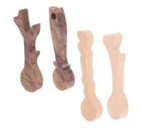 CLISPEED 4pcs Unfinished Wood Spoon Blanks DIY Kit for Handicraft Enthusiasts Beech Walnut Wooden Spoon Moulds for Artistic Whittling Projects and Unique Craft Creations