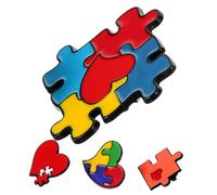 CLISPEED 4pcs Unique Puzzle Pattern Brooch Autism Love Pin Metal Crafted Bright Brooches Lapel Hat Pins
