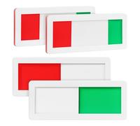 CLISPEED 4pcs Vacant Occupied Door Signs Slider, 10x4cm White Privacy Room Signs for Office, Restroom, Meeting with Dual Red Green Sliding Indicators