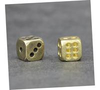 CLISPEED 4Pcs Vintage Style Brass Dice Nightclub Game Props Decorative Old Treatment Brassware Party Gift for Friends and Family Random Color