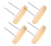 CLISPEED 4pcs Wooden Base Needle Stands for Felting Dolls and Crochet Crafts Display Holder with Hooks Portable Doll Display Rack and DIY Craft Storage