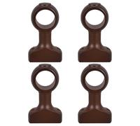 CLISPEED 4Pcs Wooden Curtain Rod Brackets Single Hole Wall Support for 35Mm Rods Dark Brown for Windows Suitable for Drapery and Roman Pole Mounting in Home