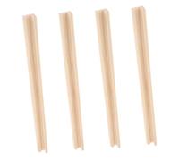 CLISPEED 4Pcs Wooden Mexican Train Domino Holders Single Row Tile Racks for Board Games Mahjong Card Games Hands Play Friendly Design