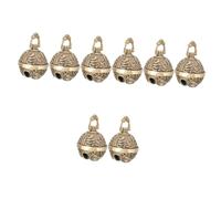 CLISPEED 4sets Antique Brass Luck Bell Keychain Pendant Chinese Style Auspicious Bag Charm Versatile Hanging Bell for Keychain DIY for Birthdays Festivals 2pcs*4