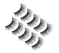 CLISPEED 5 Pairs Black False Eyelashes Fake Lashes Pack Comfortable Artificial Fiber Lightweight Natural Looking Classic Style for Women Stage and Daily Makeup